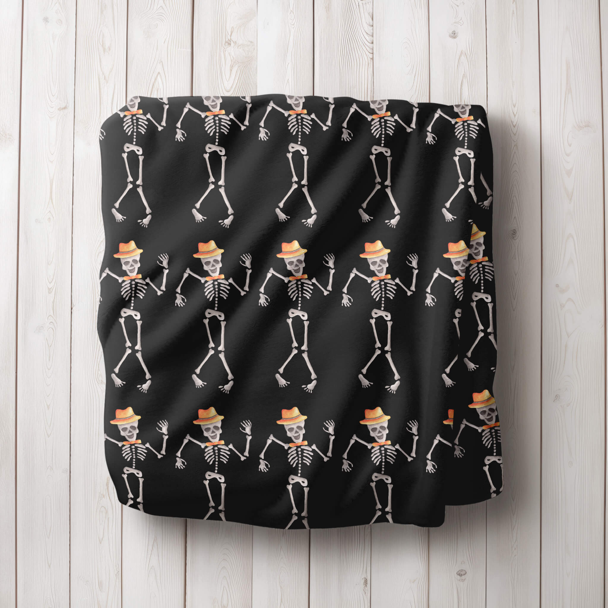 2024 Trick or Treat Dancing Skeleton blanket