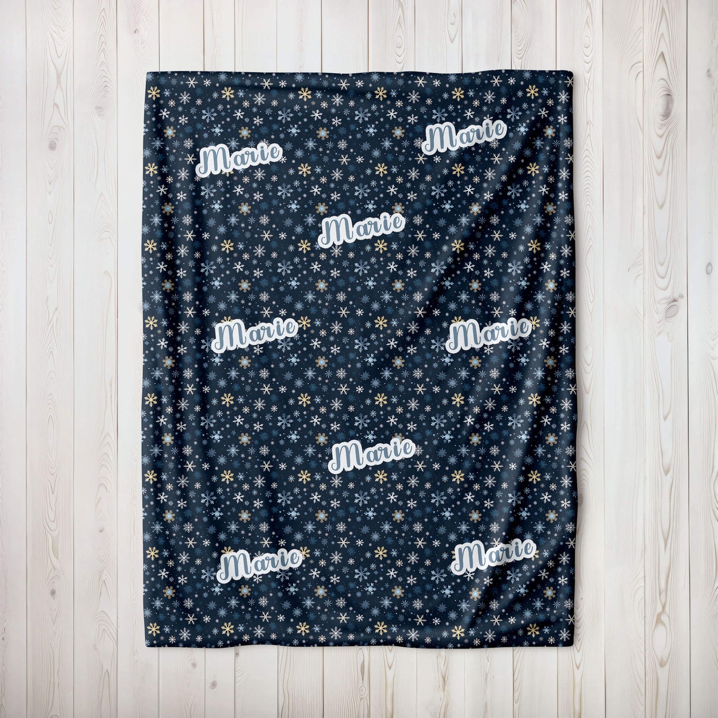 Personalized Christmas Blanket - Snowflakes