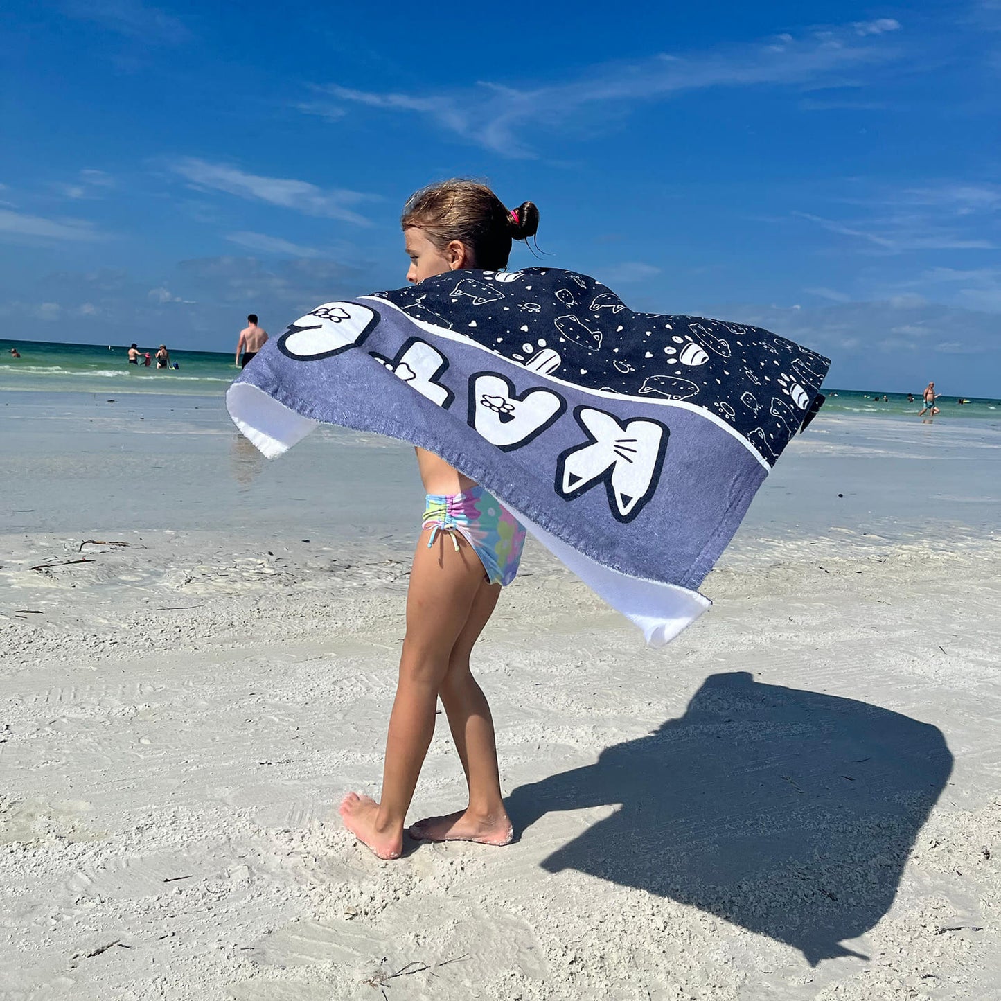 Personalized Beach Towel - Cat Paws