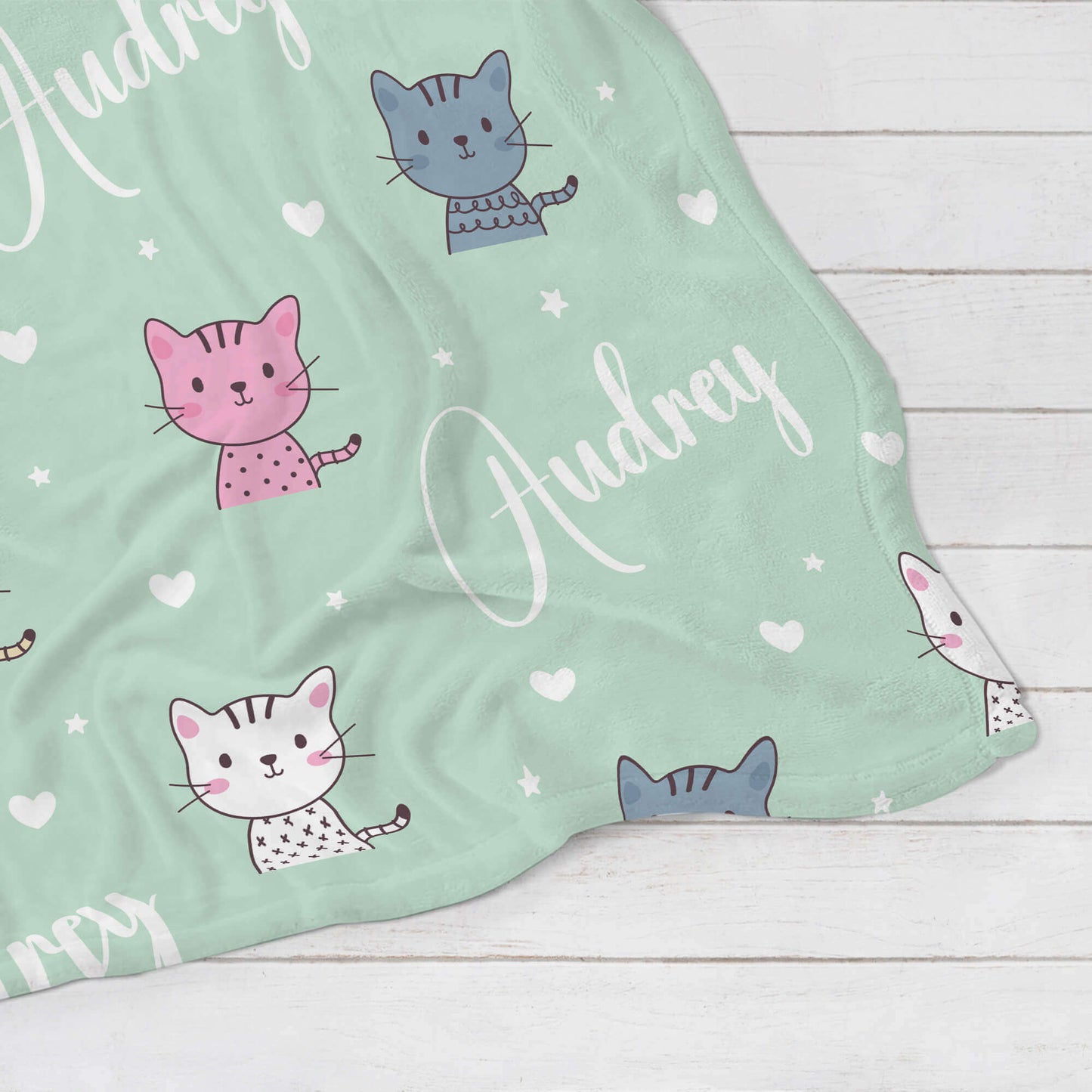 Personalized Baby Blanket - Cute Kittens