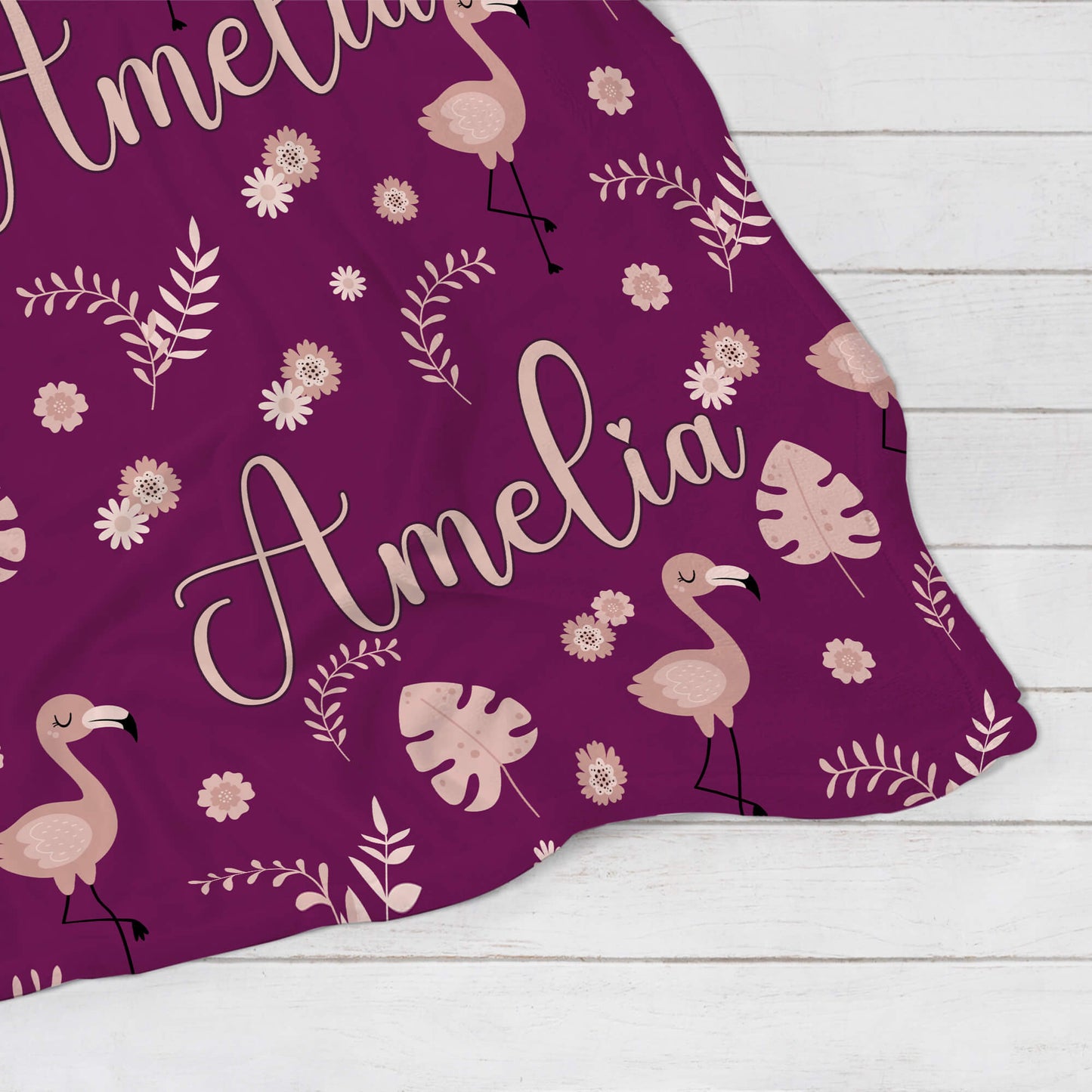 Personalized Baby Blanket - Flamingo