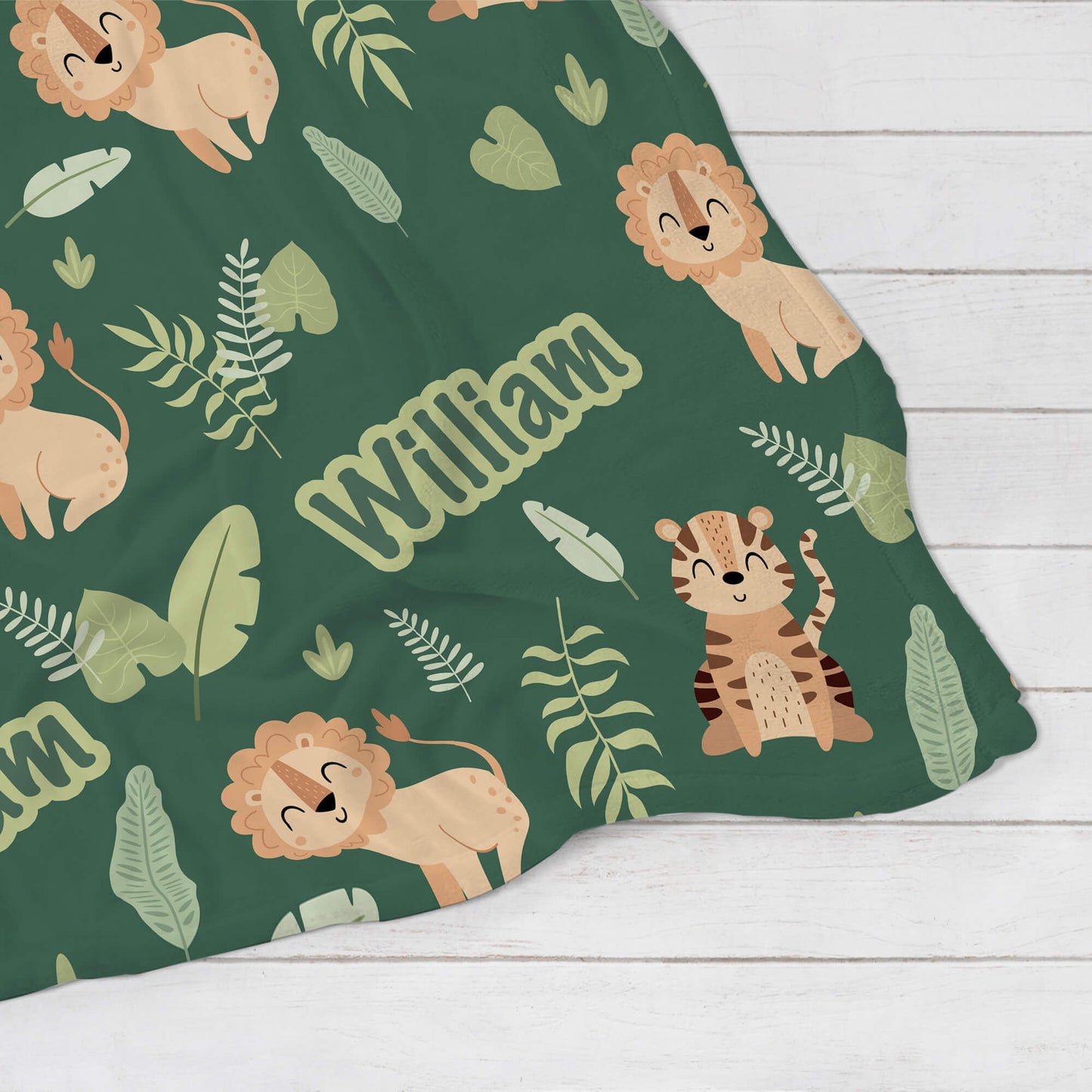 Personalized Baby Blanket - Lions & Tigers