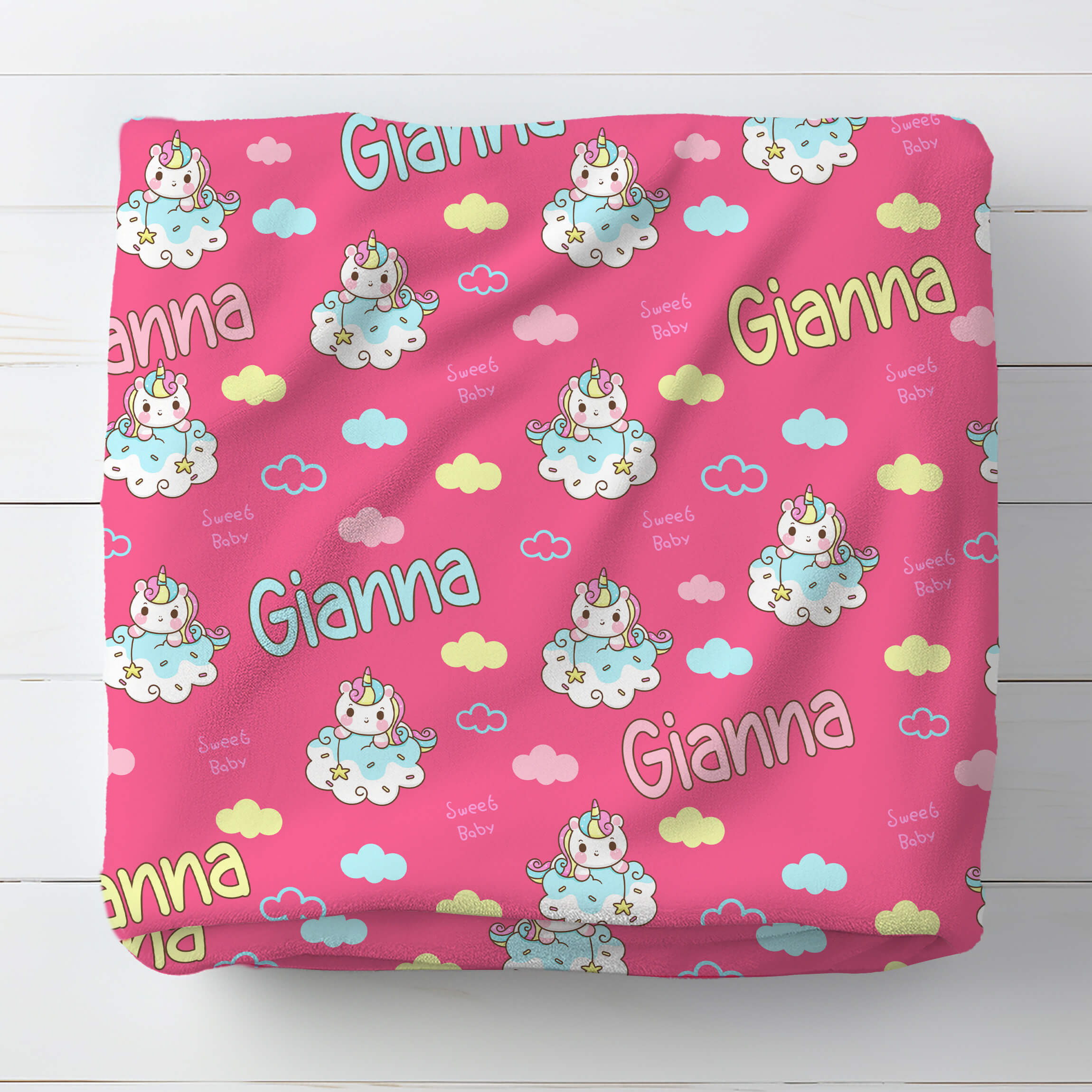 Personalized Baby Blanket Sweet Unicorn – Cozy Panda