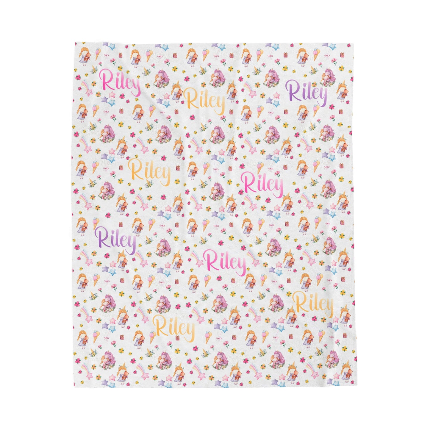 Personalized Baby Blanket - Doll Unicorn
