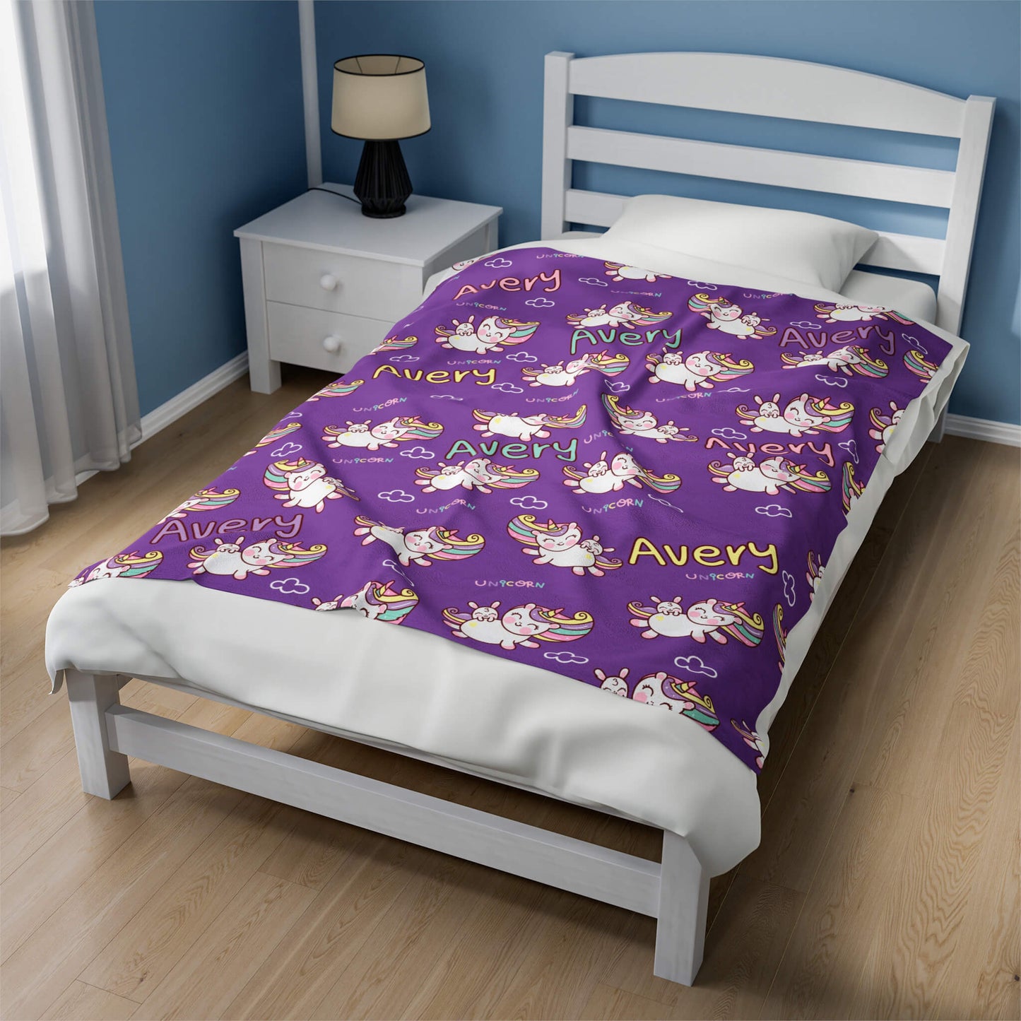 Personalized Baby Blanket - Flying Unicorn