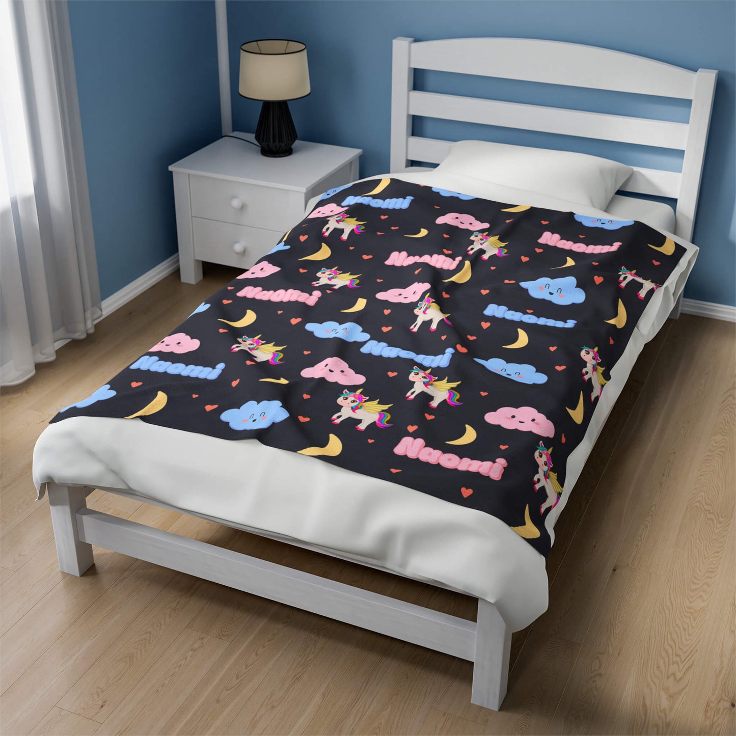 Personalized Baby Blanket - Unicorn Moon