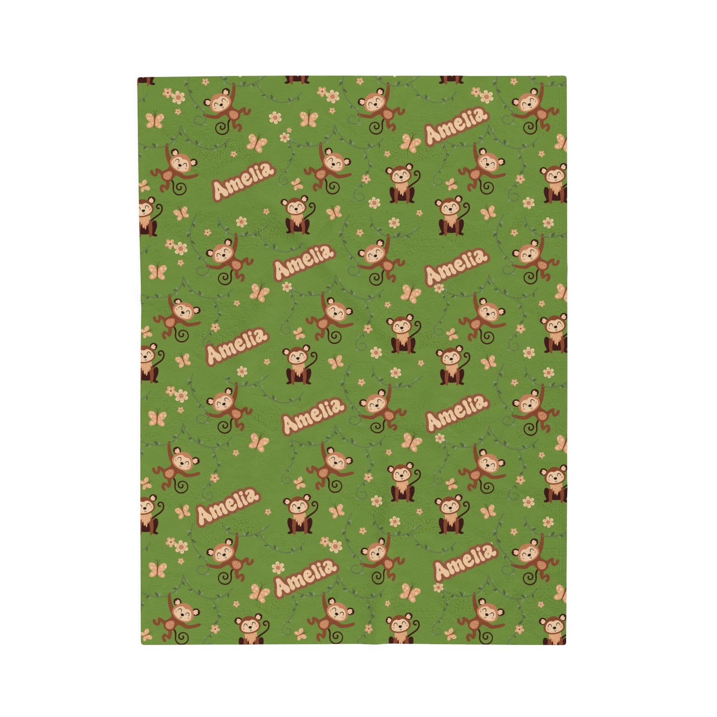 Personalized Baby Blanket - Monkeys