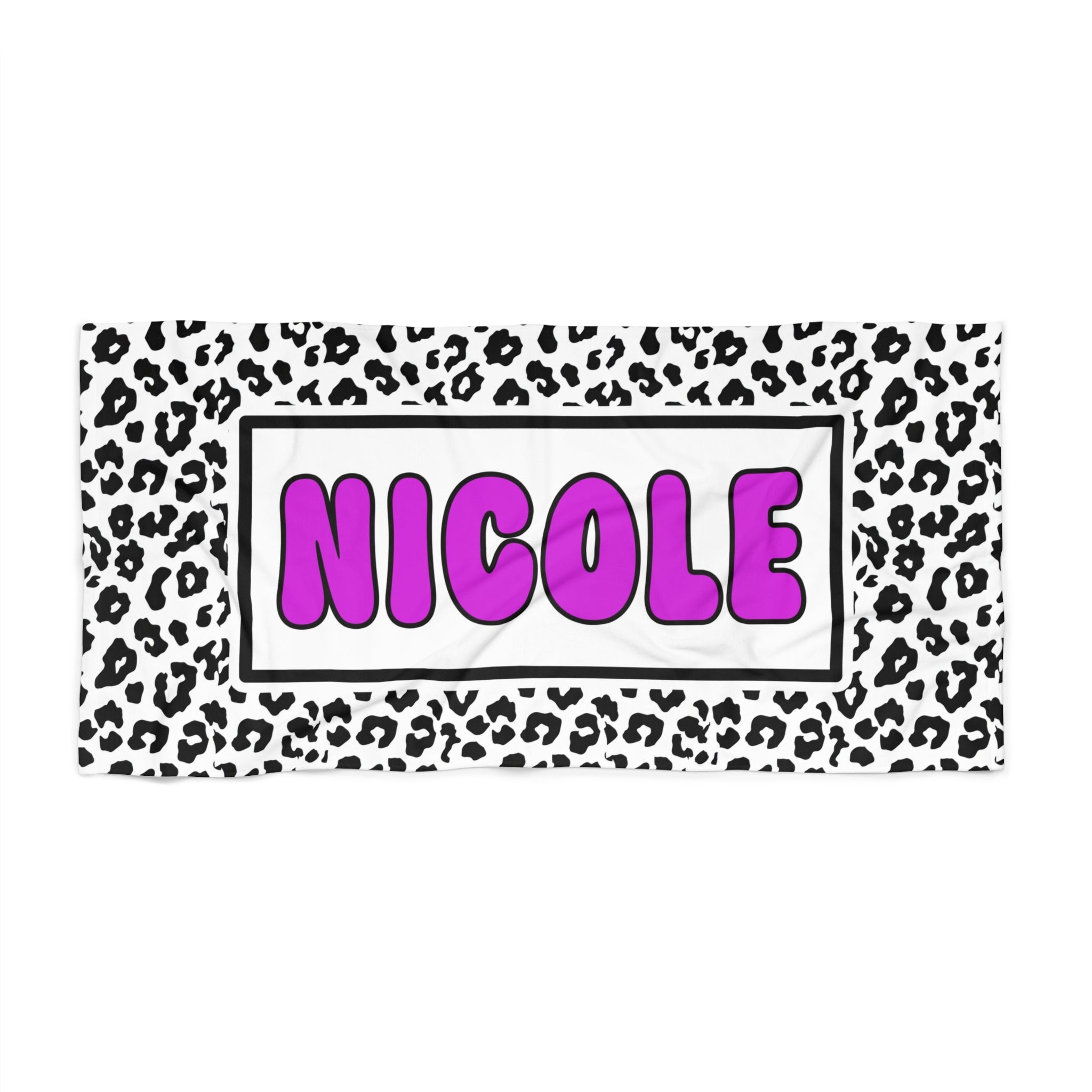 Personalized Beach Towel - Leopard