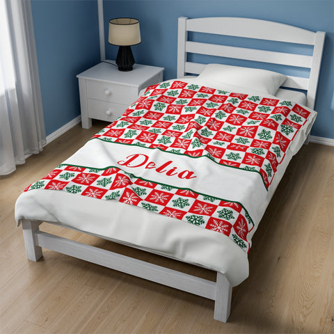 Personalized Christmas Blanket - Wonderful Snowflakes