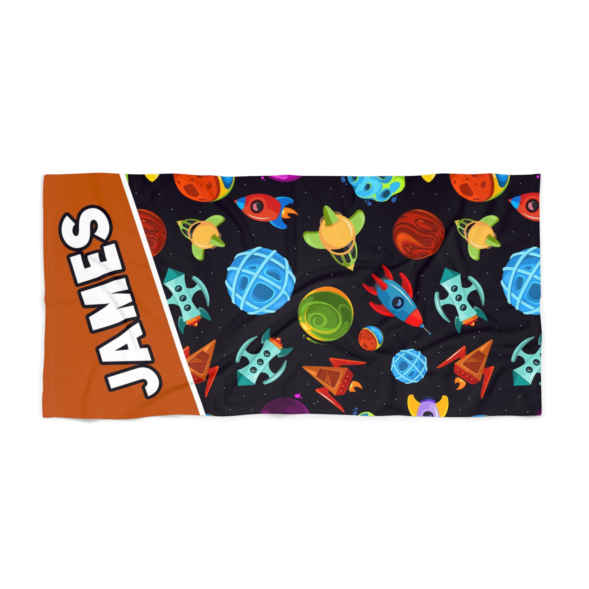 Personalized Beach Towel - Space Rockets