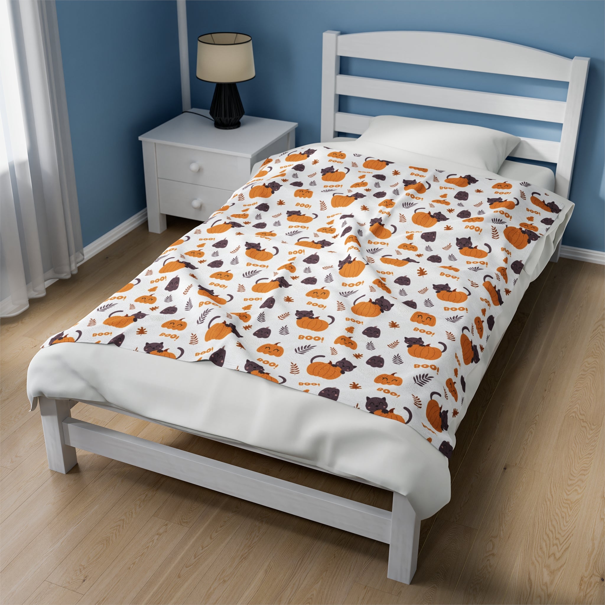 Halloween Blanket - Kittens and Pumpkins