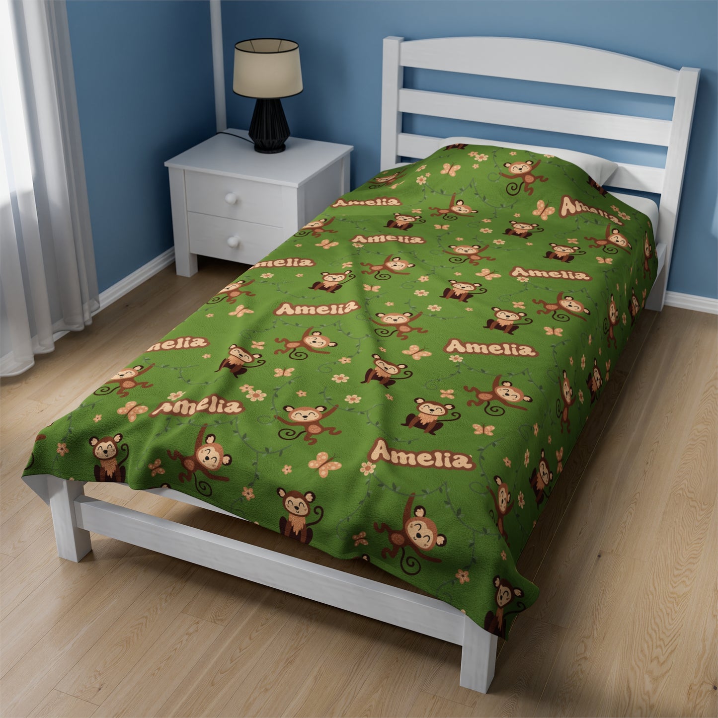 Personalized Baby Blanket - Monkeys