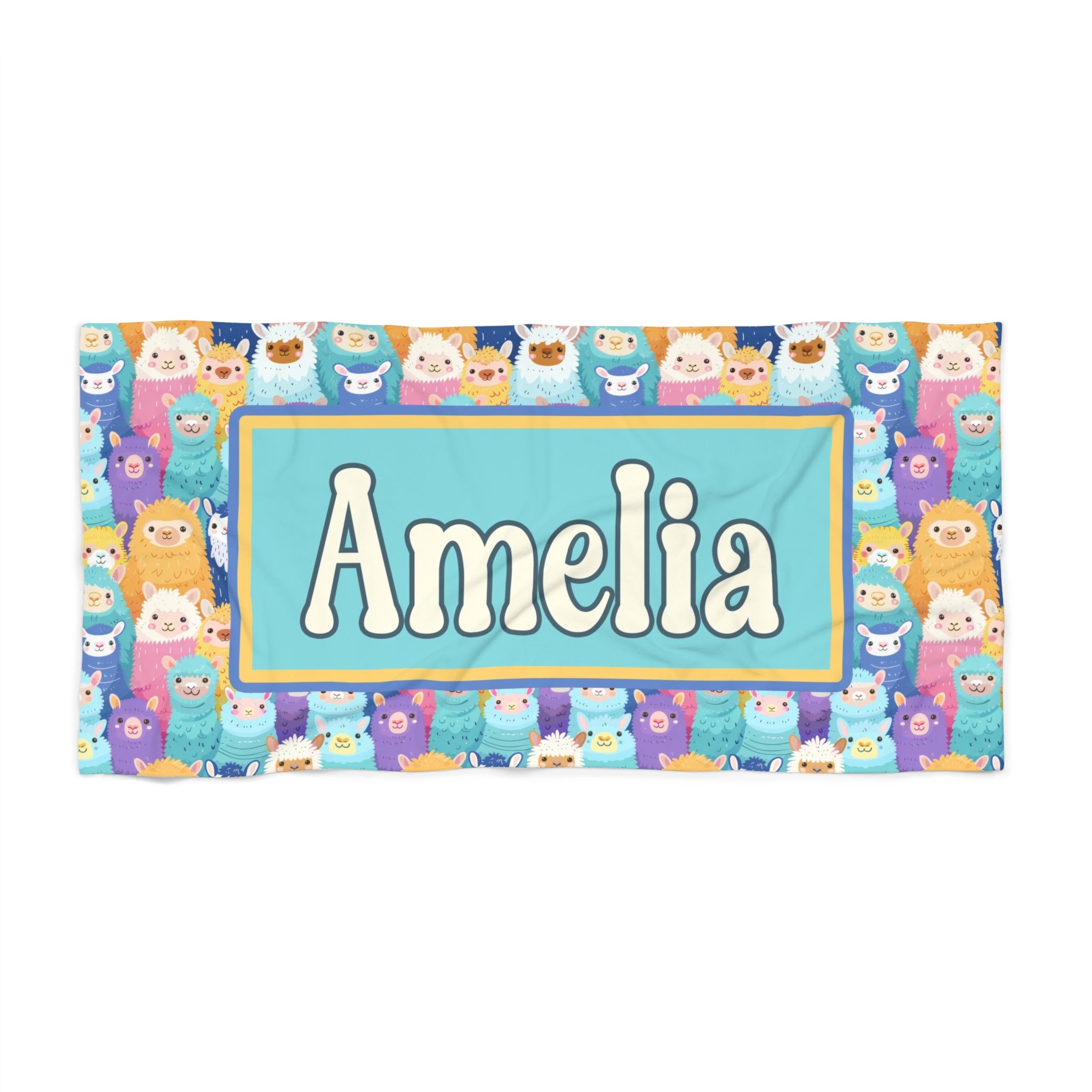 Personalized Beach Towel - Alpacas