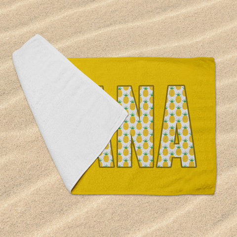 Personalized Beach Towel - Pineapples