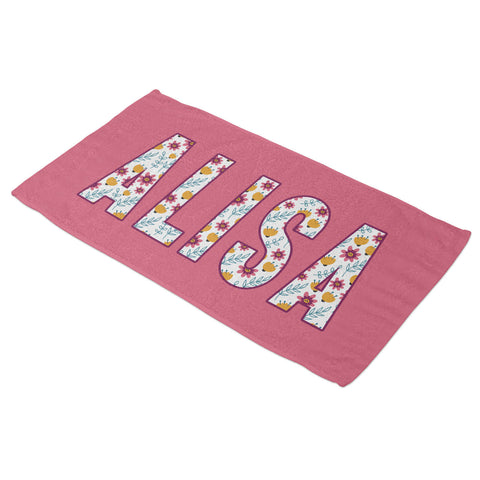 Personalized Beach Towel - Tender Flowers