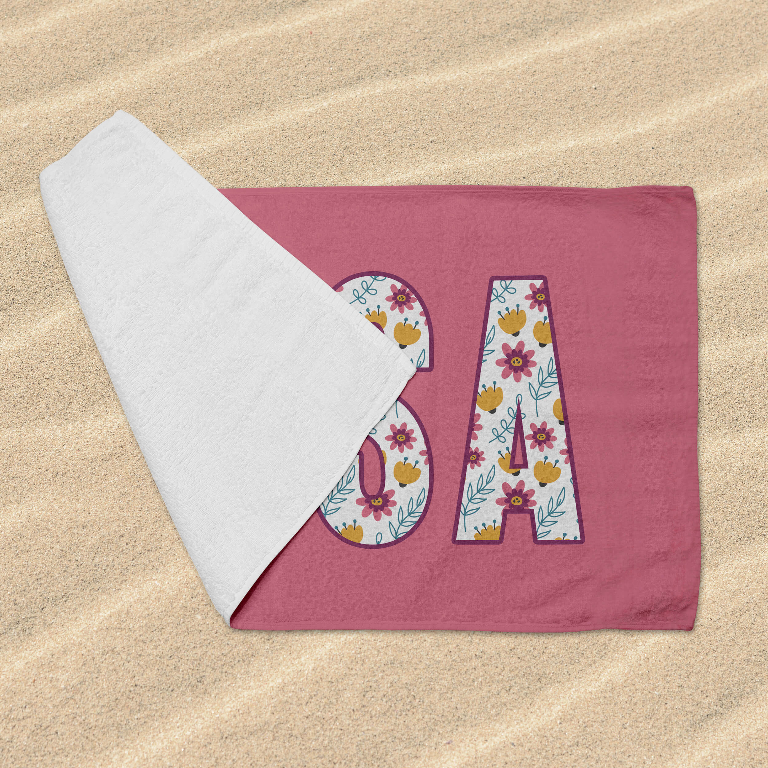 Personalized Beach Towel - Tender Flowers