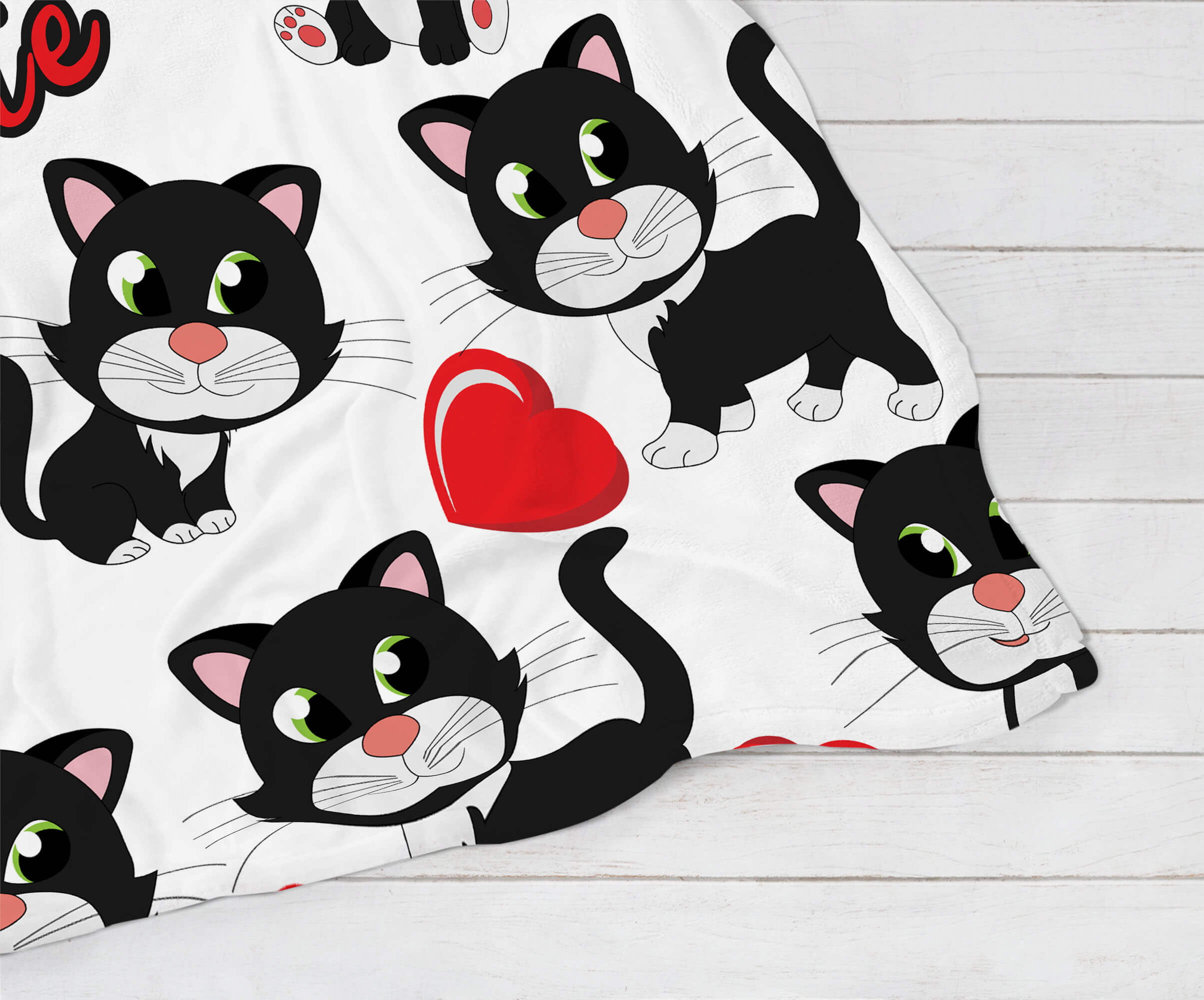 Personalized Name Blanket - Black Cat