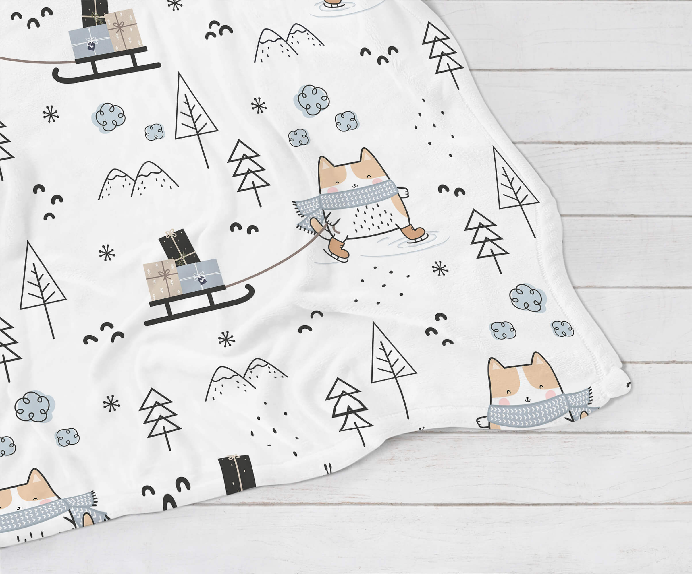 Cozy Blanket - Cat and Snow