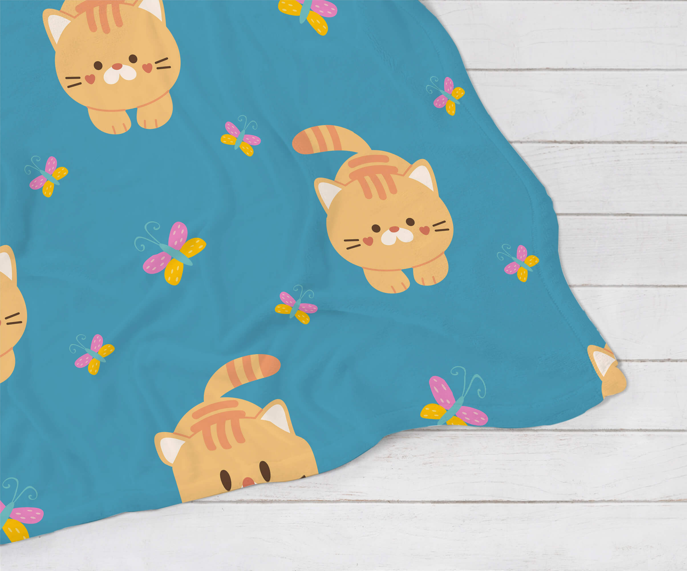 Cozy Blanket - Kitten and Butterflies