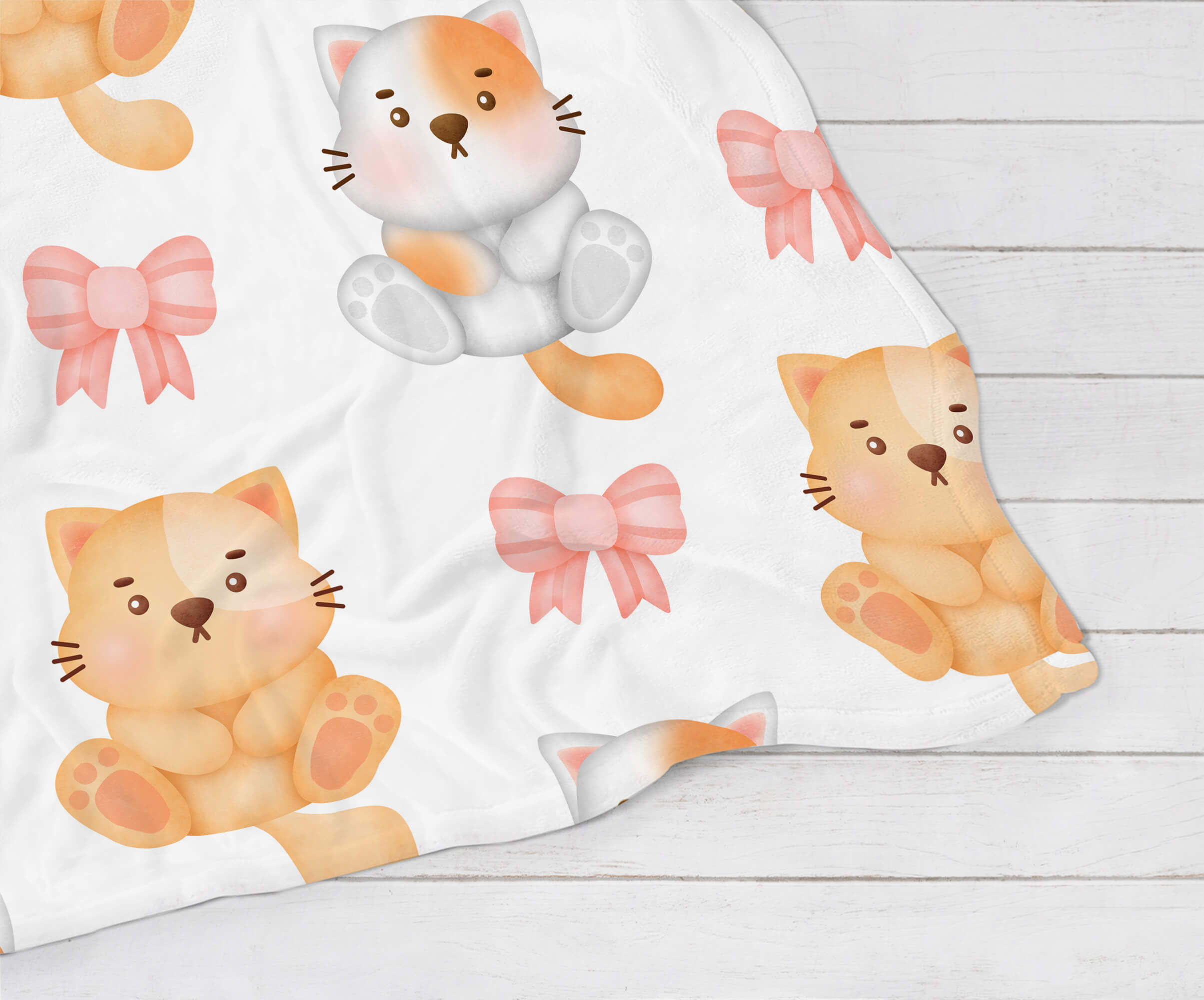 Cozy Blanket - Kitten in Bows