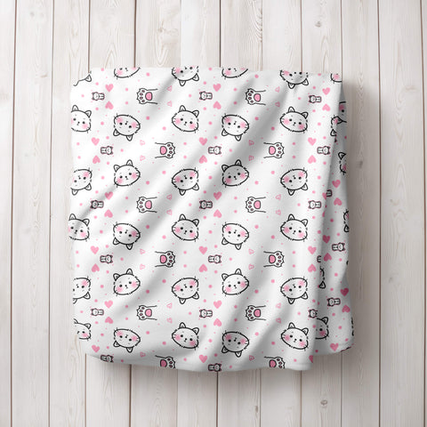 Cozy Blanket - Pink Cat Paws