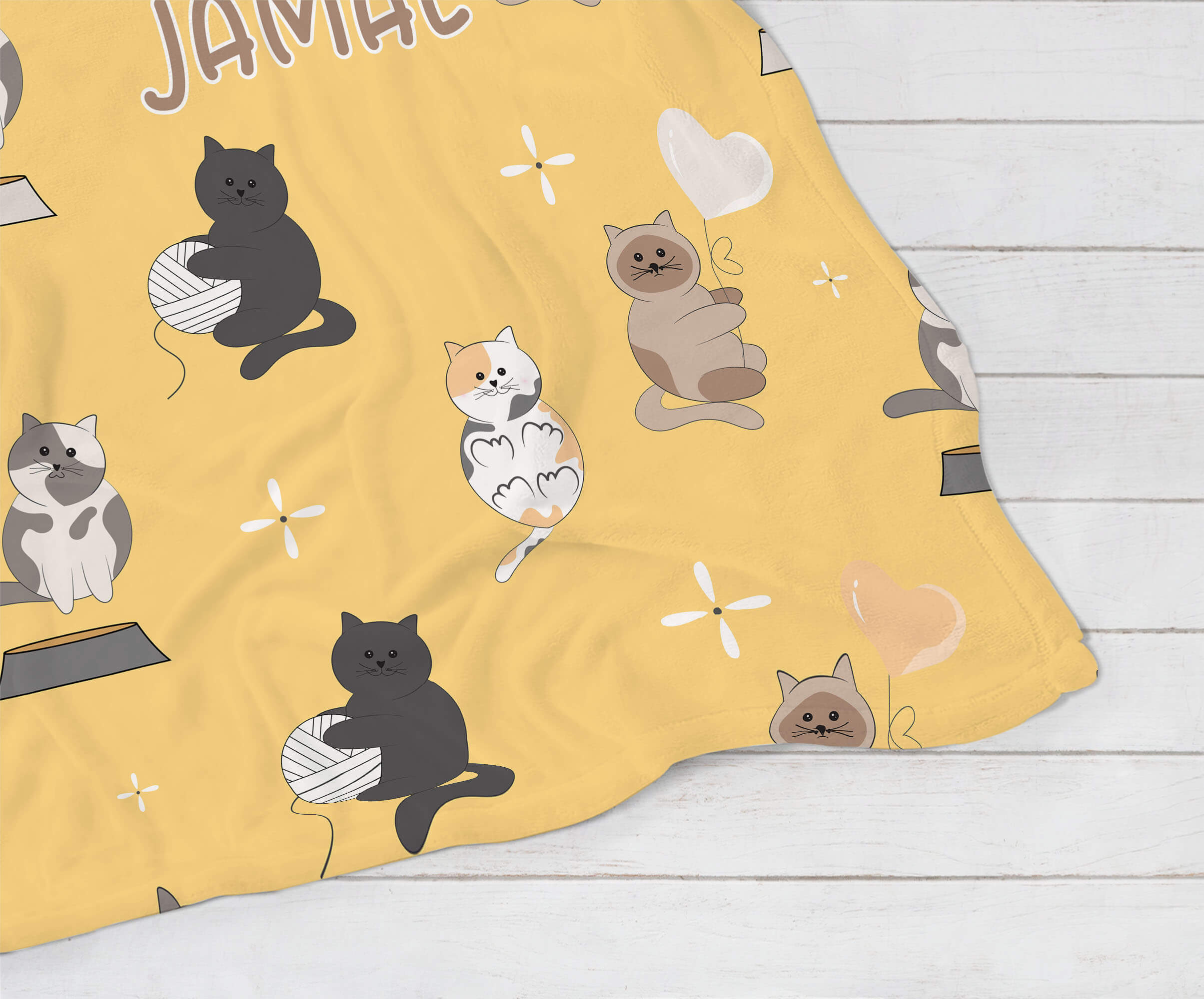 Personalized Name Blanket - Playful Kittens