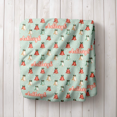 Personalized Christmas Blanket - Christmas Bells