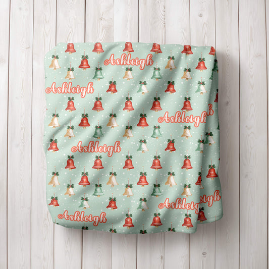 Personalized Christmas Blanket - Christmas Bells