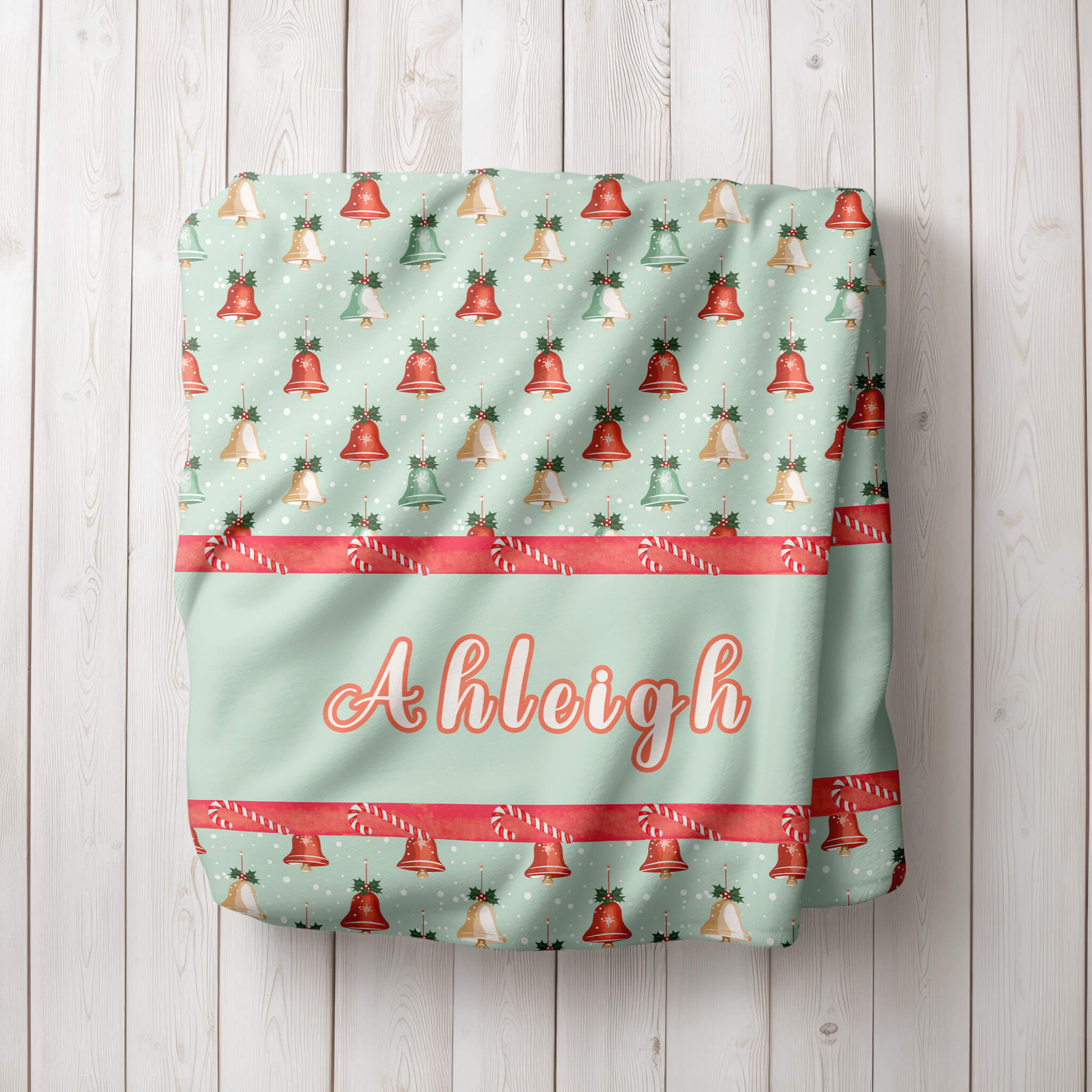 Personalized Christmas Blanket - Christmas Bells