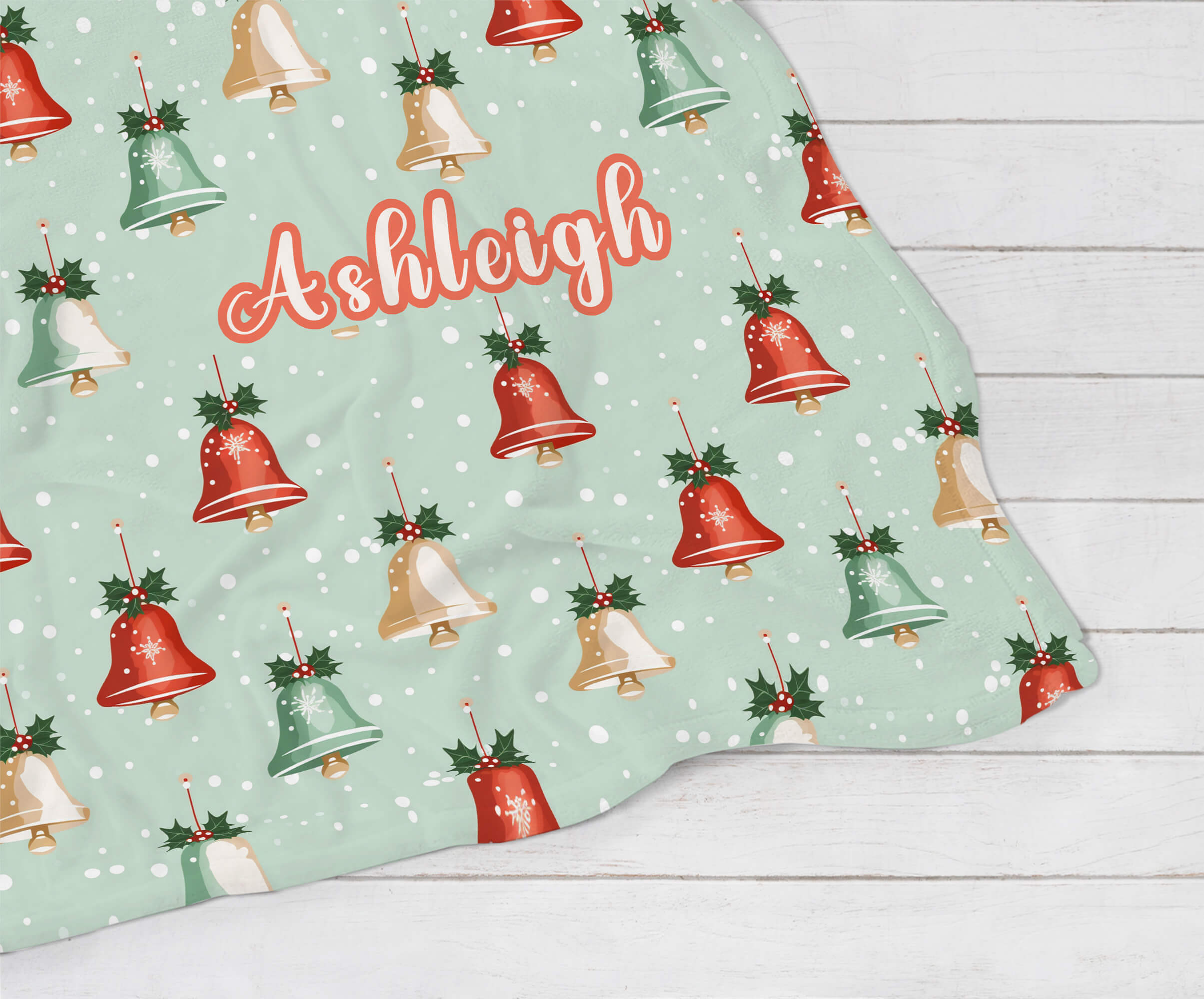 Personalized Christmas Blanket - Christmas Bells