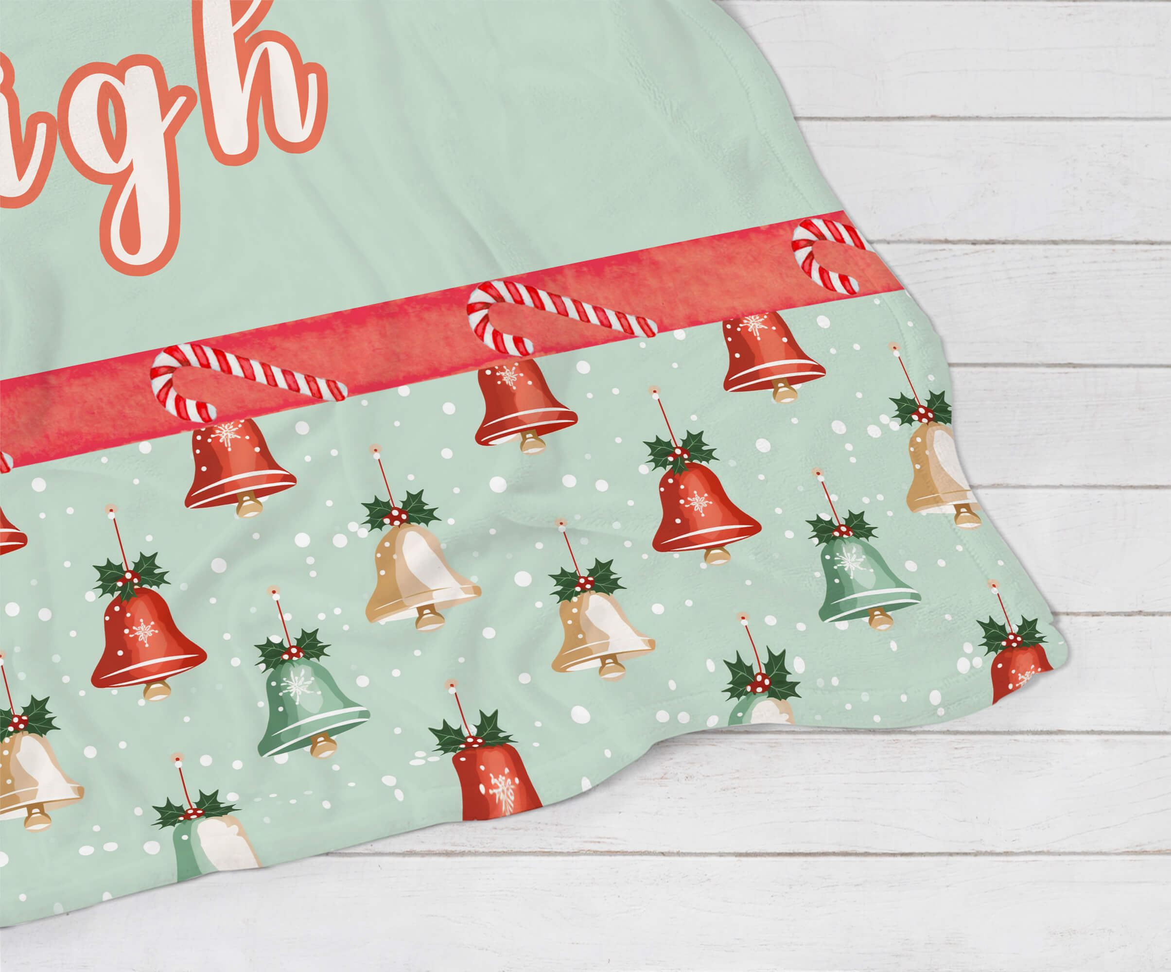 Personalized Christmas Blanket - Christmas Bells