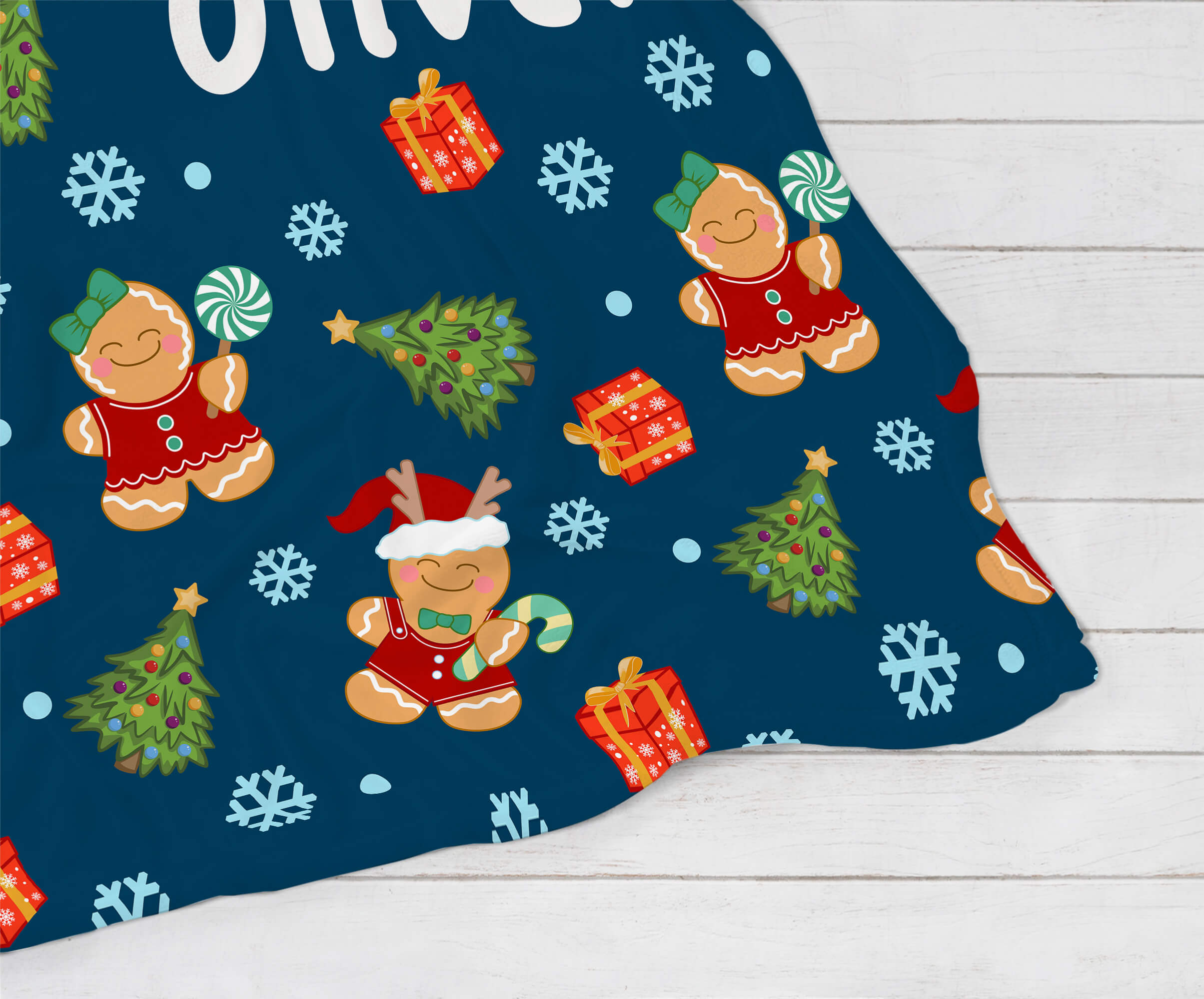 Personalized Christmas Blanket - Christmas Gingerbread