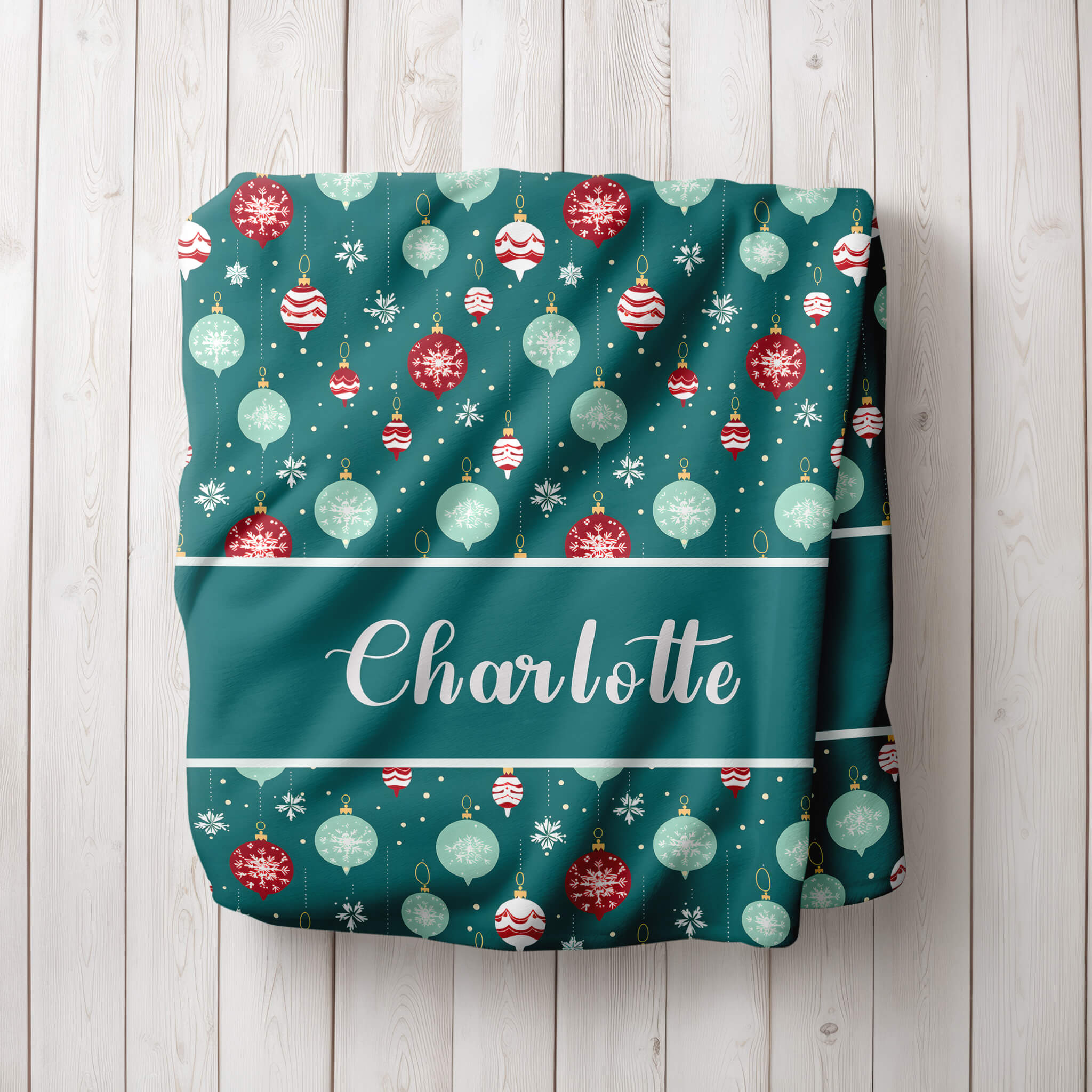 Personalized Christmas Blanket - Cute Ornaments