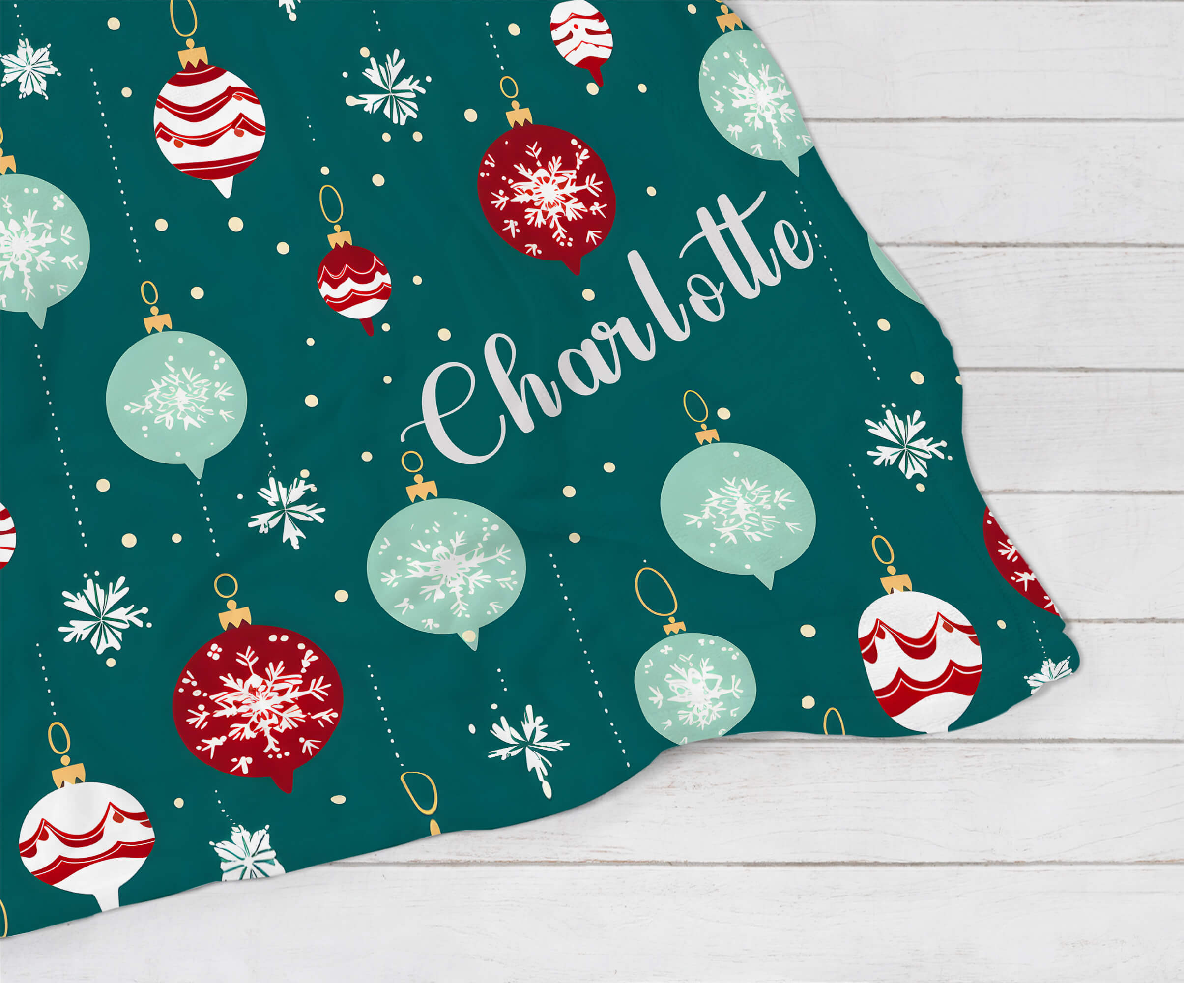 Personalized Christmas Blanket - Cute Ornaments