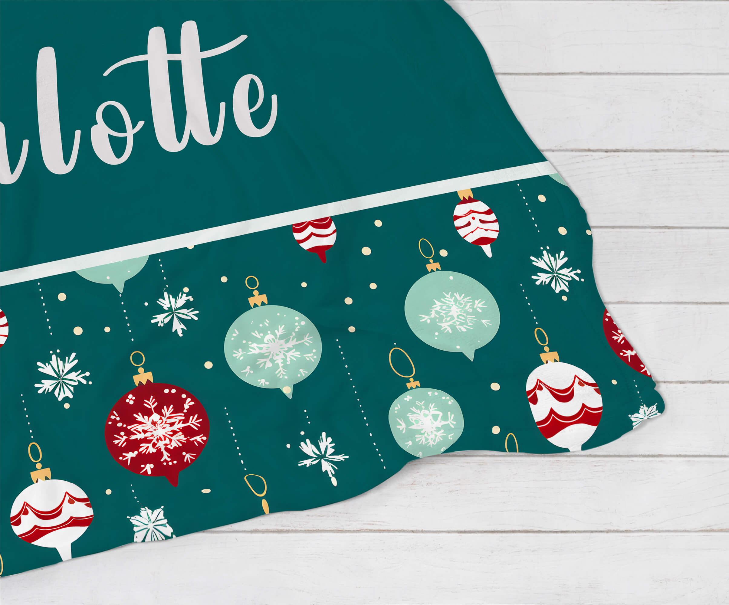 Personalized Christmas Blanket - Cute Ornaments