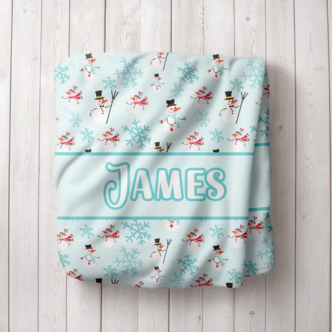 Personalized Christmas Blanket - Funny Snowmen