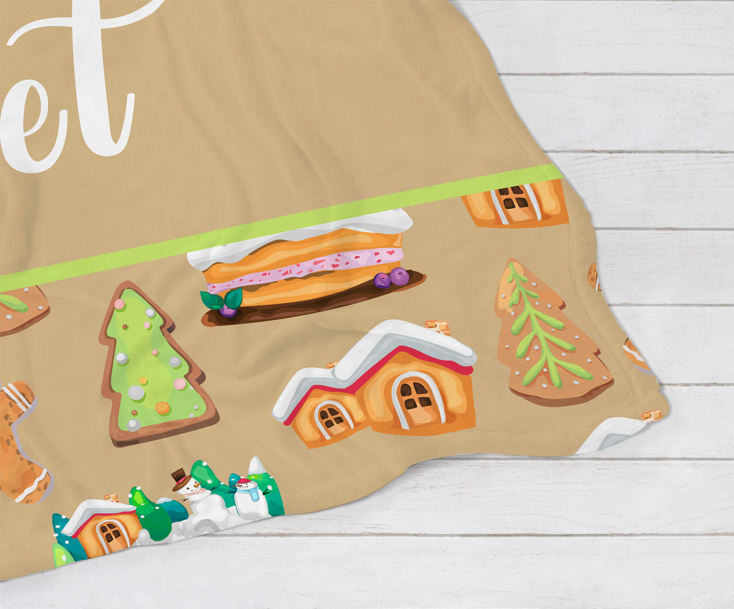 Personalized Christmas Blanket - Gingerbread World