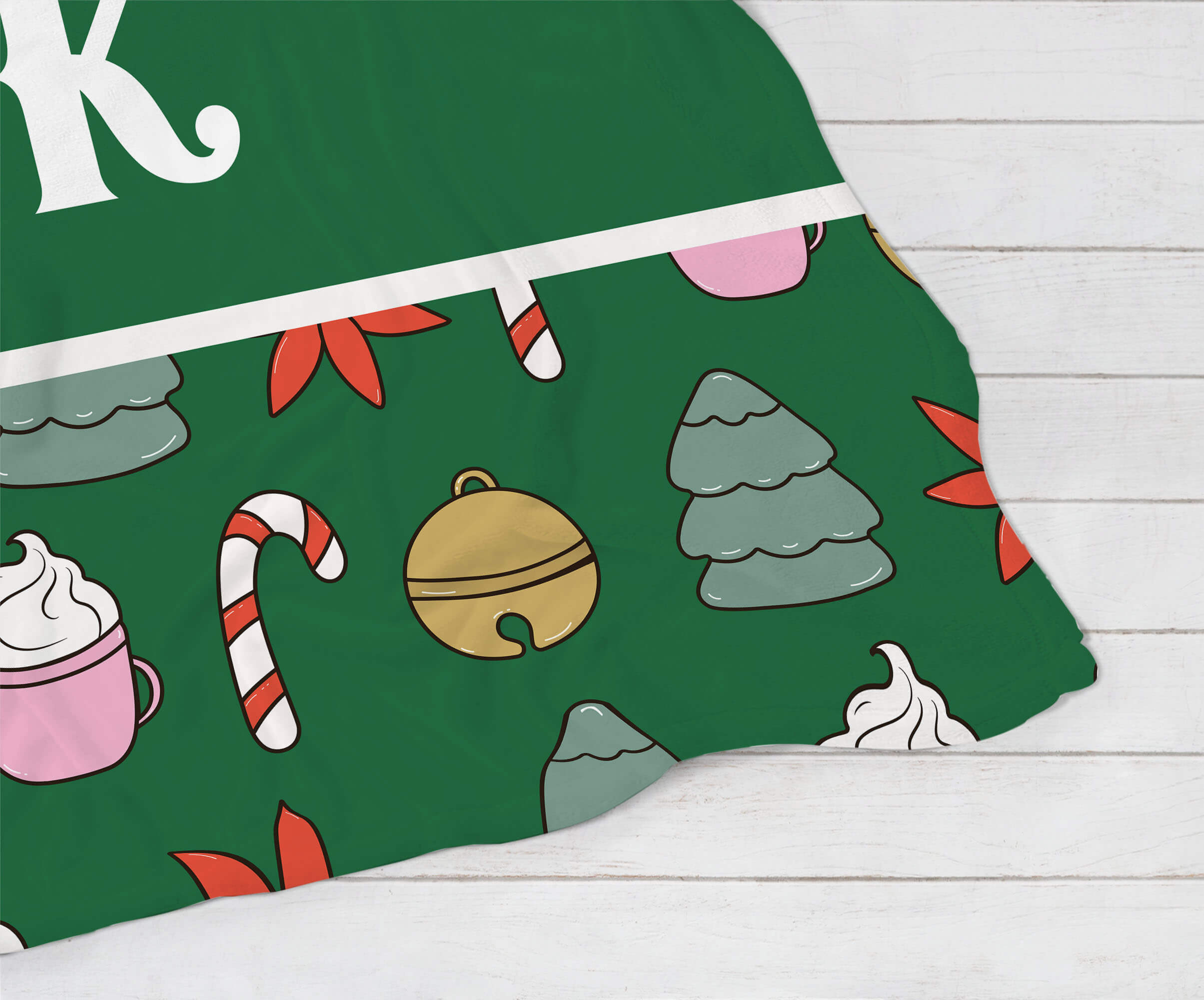 Personalized Christmas Blanket - Holiday Mood (green)