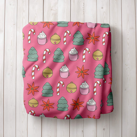 Christmas Blanket - Holiday Mood - Pink