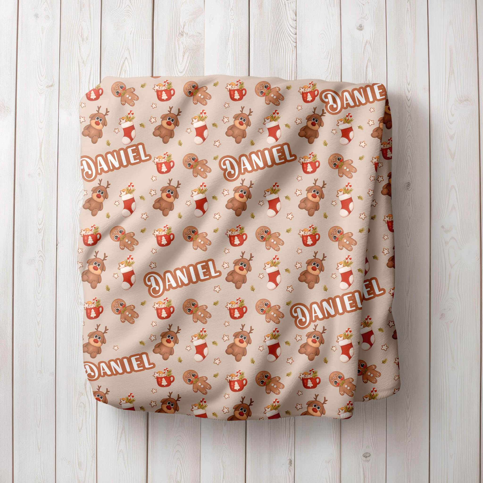 Personalized Christmas Blanket - Little Reindeer