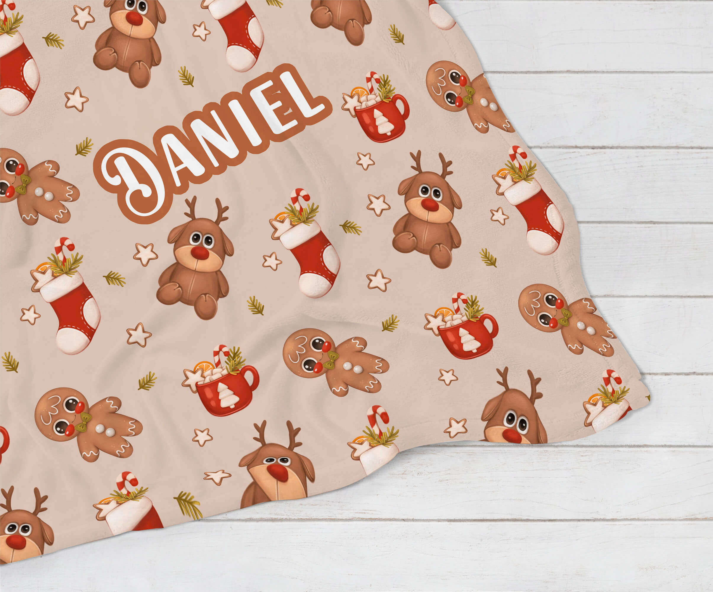 Personalized Christmas Blanket - Little Reindeer