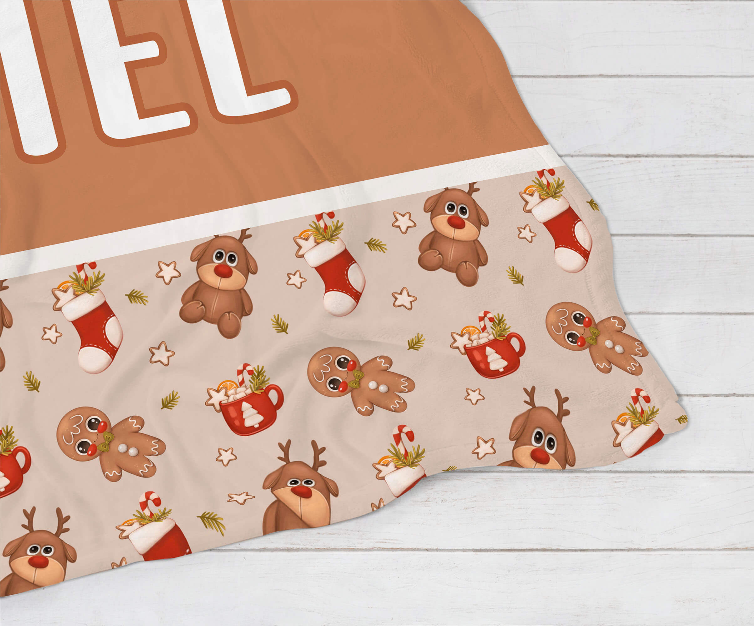 Personalized Christmas Blanket - Little Reindeer