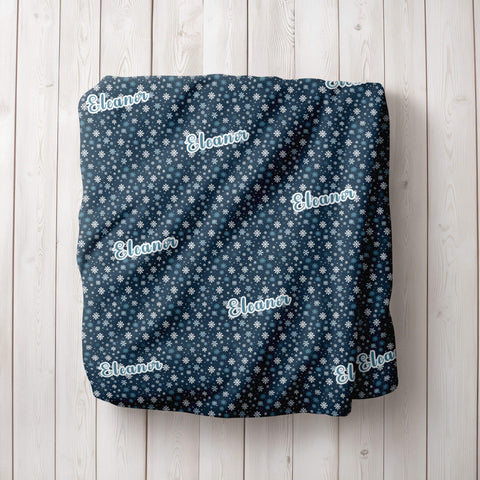 Personalized Christmas Blanket - Shining Snowflakes