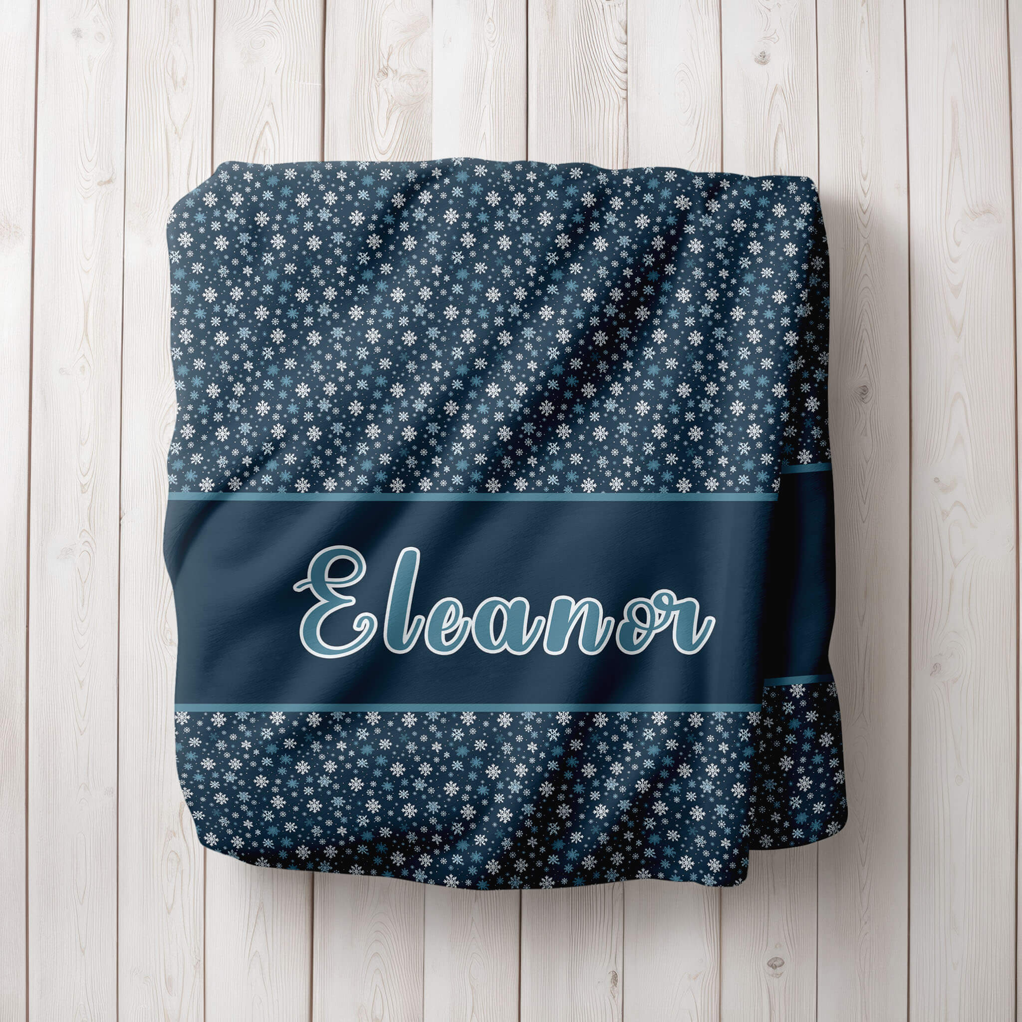 Personalized Christmas Blanket - Shining Snowflakes