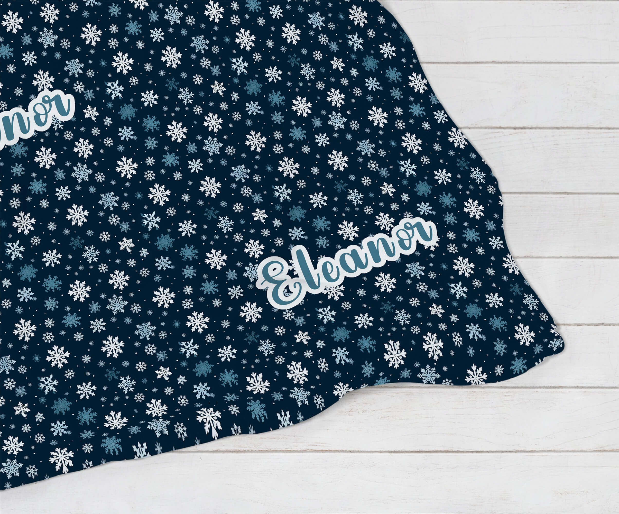 Personalized Christmas Blanket - Shining Snowflakes