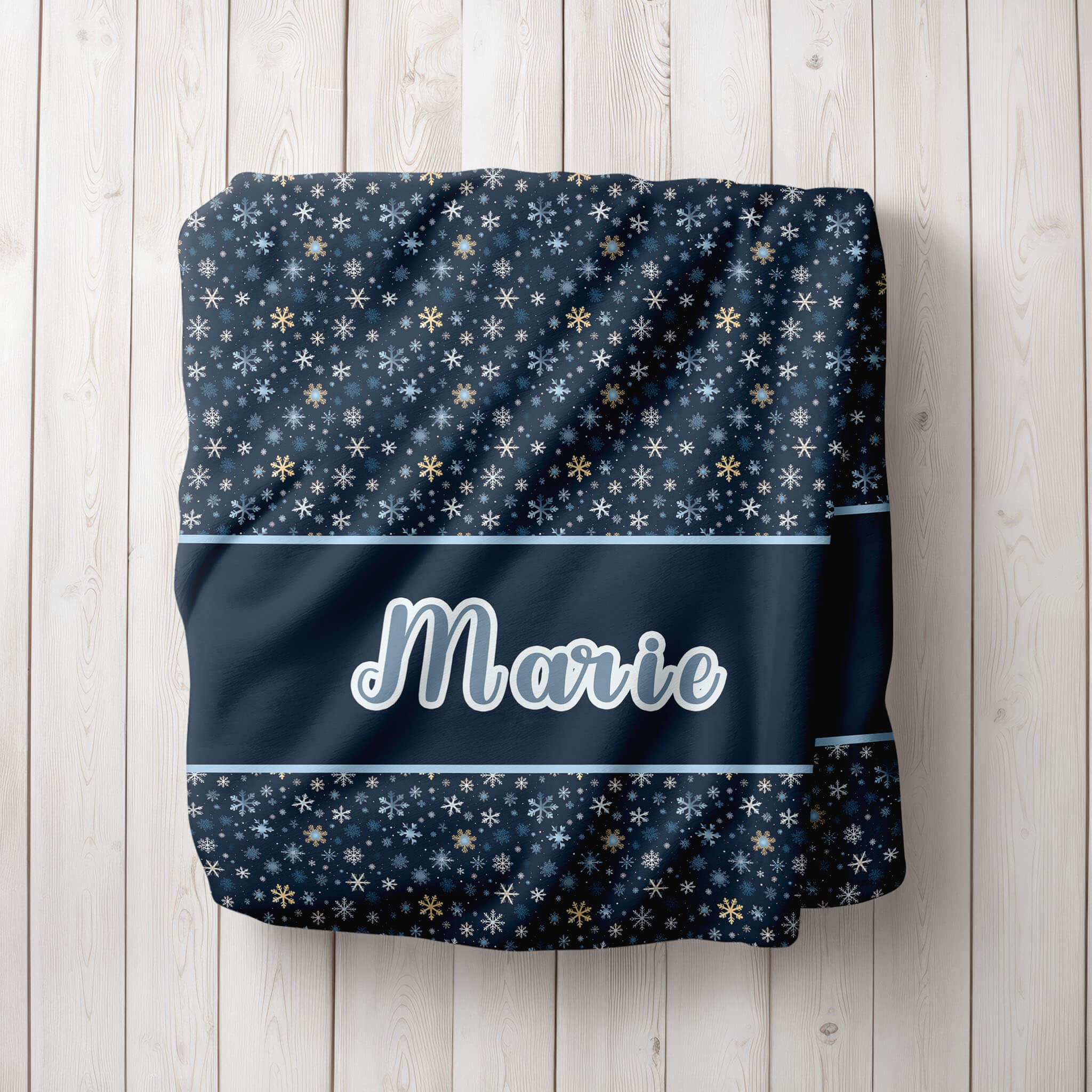 Personalized Christmas Blanket - Snowflakes