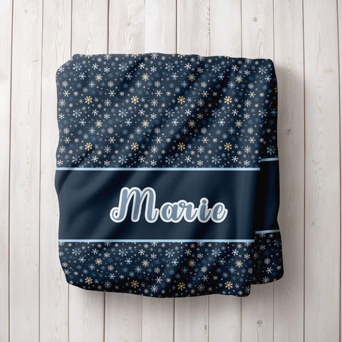 Personalized Christmas Blanket - Snowflakes