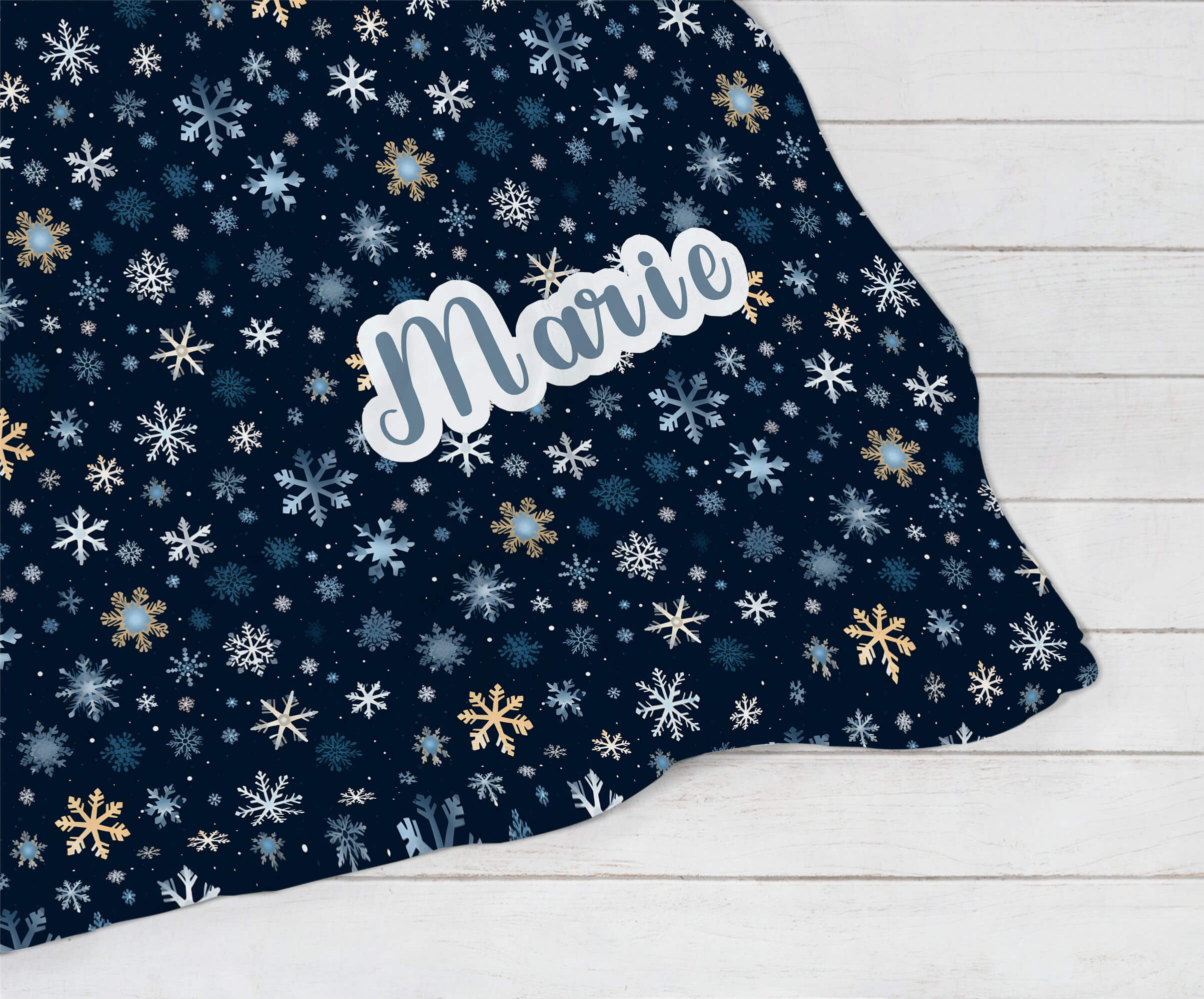 Personalized Christmas Blanket - Snowflakes