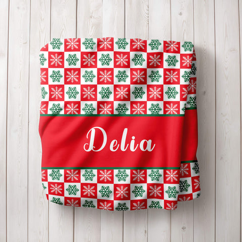 Personalized Christmas Blanket - Wonderful Snowflakes