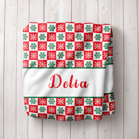 Personalized Christmas Blanket - Wonderful Snowflakes